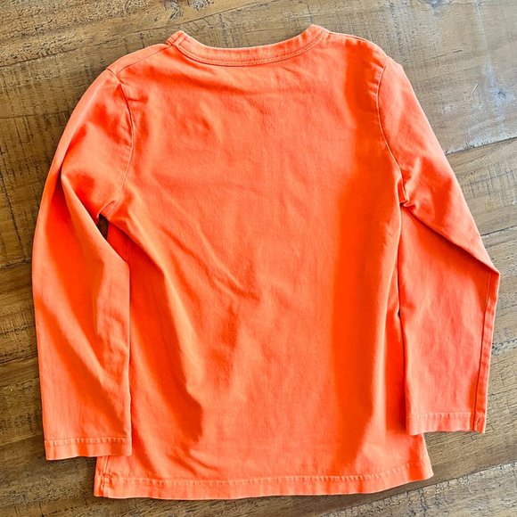 Boys Mini Boden Orange Motorcycle Long Sleeve Tee Size 5-6 - Picture 2 of 5